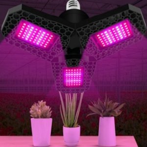 PROFI LED žiarovka pre všetky rastliny s 3 ľahko nastaviteľnými časťami, E27, High-power+, IP65, ružová (60W)