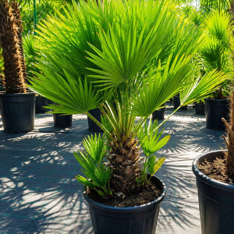 Chamaerops Humilis ´VULCANO´ - kont. C18L, celková výška: 80-90 cm (-15°C) Chamaerops Humilis ´VULCANO´ - kont. C18L, celková výška: 80-90 cm (-15°C)
